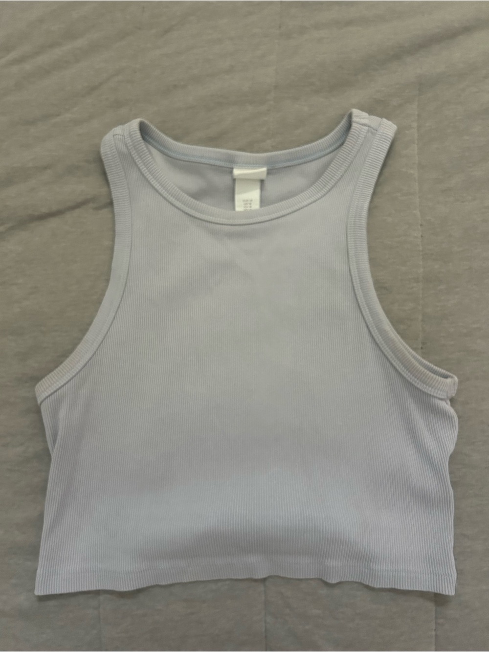 H&M Light Blue Ribbed Cropped Tank Top - Women